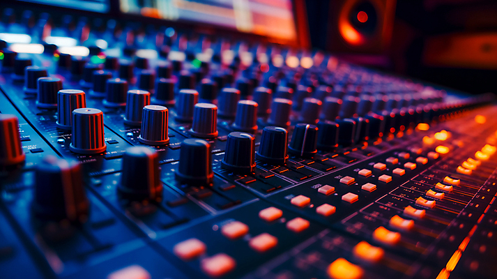 JPG 편집이미지 음악 음향기기 사람없음 빛 소리 믹싱 이퀄라이저 사운드믹서 편집실사 AI포토 AI콘텐츠 문화예술 전자제품 CG 파일형식