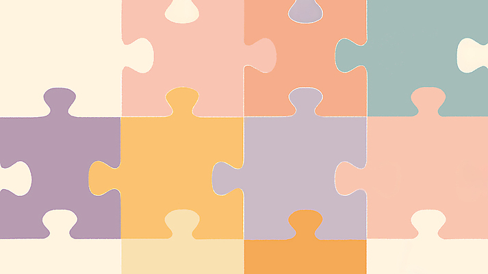 JPG 디자인 조각 백그라운드 패턴 일러스트 사람없음 컬러풀 퍼즐 국내일러스트 AI일러스트 AI콘텐츠 컬러 무늬 파일형식