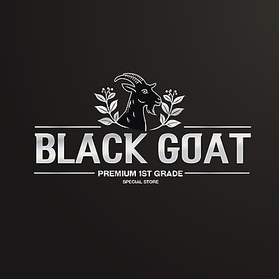 일러스트 육류 사람없음 라벨 풀잎 고급 은색 심볼 보양식 프리미엄 흑염소 국내일러스트 AI파일 음식 컬러 컨셉 잎 식재료 염소 프레임 풀_식물 몸보신 파일형식 벡터