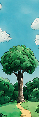 JPG 나무 구름 일러스트 자연 하늘 나뭇잎 풍경 잔디 사람없음 초록색 여름 파란색 평화 산책로 국내일러스트 AI일러스트 AI콘텐츠 자연요소 식물 계절 길 컬러 컨셉 잎 생태계 파일형식