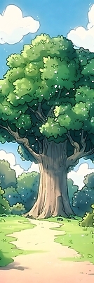 JPG 나무 구름 일러스트 자연 하늘 나뭇잎 풍경 잔디 사람없음 초록색 여름 파란색 평화 산책로 국내일러스트 AI일러스트 AI콘텐츠 자연요소 식물 계절 길 컬러 컨셉 잎 생태계 파일형식