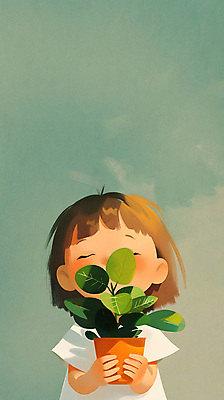 JPG 여자 행복 화분 어린이 잎 일러스트 안기 자연 한명 미소 소녀 상반신 초록색 평화 눈감음 친환경 질감 소녀한명만 카피스페이스 국내일러스트 AI일러스트 AI콘텐츠 식물 1 감정 컬러 컨셉 모션 표정 사람 환경 공백 생태계 여자한명만 소녀만 파일형식