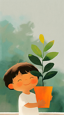 JPG 남자 행복 화분 어린이 잎 일러스트 자연 한명 미소 들기 소년 상반신 초록색 평화 친환경 질감 소년한명만 카피스페이스 국내일러스트 AI일러스트 AI콘텐츠 식물 1 감정 컬러 컨셉 모션 표정 사람 환경 공백 생태계 남자한명만 소년만 파일형식