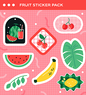 스티커 잎 일러스트 수박 바나나 선물 사람없음 컵 빨간색 세트 귀여움 체리 레몬 수박주스 엘리먼트 다꾸 키치 국내일러스트 AI파일 식물 식기 컬러 컨셉 과일 과일주스 신조어 약어 파일형식 벡터