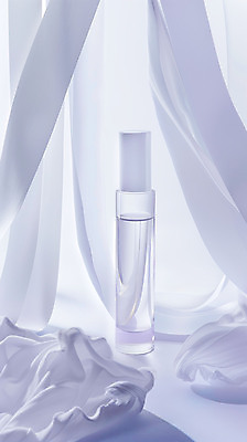 JPG 편집이미지 그림자 사람없음 화장 흰색 투명 고급 천 향수 스킨케어 에센스 목업 카피스페이스 편집실사 AI컴퓨터그래픽 AI콘텐츠 컬러 컨셉 뷰티 화장품 공백 직물 CG 파일형식