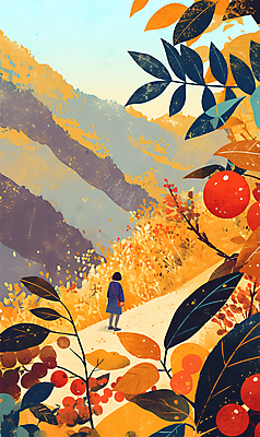 전신 PSD 여자 길 단풍 낙엽 일러스트 청소년 단풍나무 나뭇잎 산 감 한명 풍경 걷기 가을풍경 주황색 가을 감성 십대여자한명만 국내일러스트 나무 1 계절 컬러 컨셉 잎 과일 모션 사람 여자한명만 십대여자만 파일형식 가을_계절