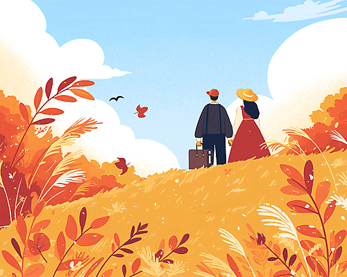 PSD 구름 모자 커플 여자 남자 단풍 낙엽 가방 일러스트 단풍나무 갈대 풍경 초원 성인 두명 가을풍경 손잡기 주황색 가을 언덕 감성 성인만 국내일러스트 자연요소 나무 식물 잡화 계절 컬러 컨셉 잎 관계 모션 사람 파일형식 가을_계절