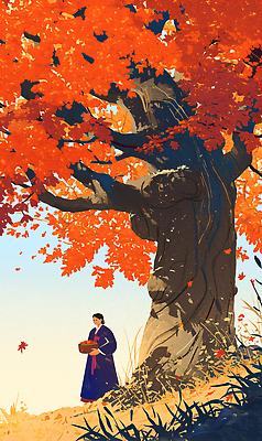 전신 PSD 전통 여자 단풍 낙엽 과일 일러스트 단풍나무 한명 들기 풍경 성인 바구니 가을풍경 주황색 가을 한복 감성 성인여자한명만 국내일러스트 나무 1 한국전통 계절 컬러 컨셉 잎 모션 사람 전통의상 여자한명만 성인여자만 파일형식 가을_계절