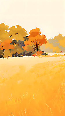 PSD 단풍 낙엽 일러스트 자연 단풍나무 나뭇잎 갈대 풍경 잔디 초원 사람없음 주황색 가을 감성 국내일러스트 나무 식물 계절 컬러 컨셉 잎 생태계 파일형식