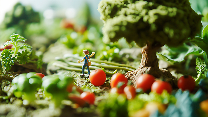 JPG 편집이미지 남자 인형 토마토 한명 성인 미니어처 상추 브로콜리 성인남자한명만 편집실사 AI포토 AI콘텐츠 1 채소 사람 모형 CG 남자한명만 성인남자만 파일형식