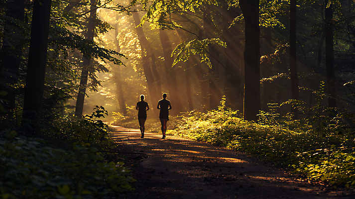 JPG 전신 편집이미지 여자 남자 다이어트 자연 산 성인 두명 여름 달리기 햇빛 도전 풀잎 러닝 성인만 산악달리기 편집실사 AI인물포토 AI콘텐츠 계절 잎 모션 건강 사람 태양 트래킹 풀_식물 CG 생태계 파일형식 AI포토