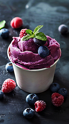 JPG 편집이미지 사람없음 컵 보라색 달콤 아침식사 허브 디지털합성 블루베리 하와이 산딸기 베리 아사이베리 아사이볼 편집실사 AI포토 AI콘텐츠 식물 식기 열매 음식 컬러 과일 식사 미국 맛 CG 파일형식