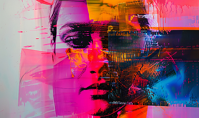 JPG 여자 백그라운드 일러스트 추상 한명 성인 그래픽 컬러풀 화려 팝아트 네온 기하학 성인여자한명만 국내일러스트 AI일러스트 AI콘텐츠 1 컬러 컨셉 무늬 사람 그림 여자한명만 성인여자만 파일형식