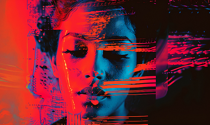 JPG 여자 백그라운드 일러스트 추상 한명 성인 그래픽 컬러풀 화려 팝아트 네온 기하학 성인여자한명만 국내일러스트 AI일러스트 AI콘텐츠 1 컬러 컨셉 무늬 사람 그림 여자한명만 성인여자만 파일형식