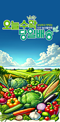 PSD 템플릿 배너 사람없음 초록색 농작물 수확 농촌 신선 산지직송 당일배송 이미지템플릿 컬러 농업 시골 배송 파일형식 직송