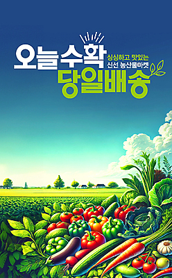 PSD 템플릿 배너 사람없음 초록색 농작물 수확 농촌 신선 산지직송 당일배송 이미지템플릿 컬러 농업 시골 배송 파일형식 직송