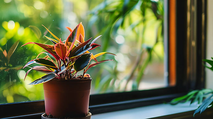 JPG 편집이미지 화분 화초 창문 사람없음 평화 카피스페이스 편집실사 AI포토 AI콘텐츠 식물 컨셉 공백 CG 파일형식