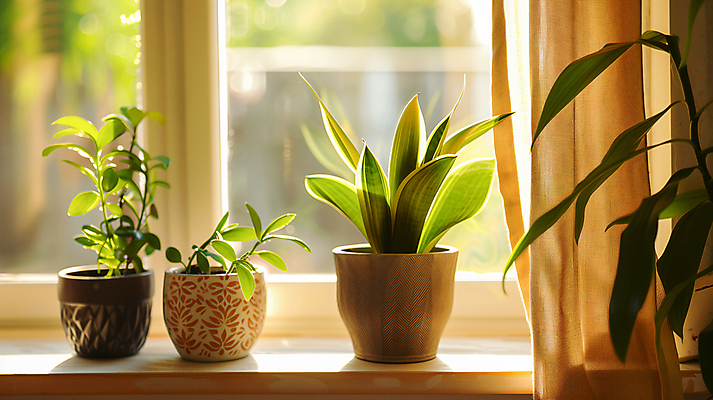 JPG 편집이미지 화분 화초 창문 사람없음 햇빛 평화 커튼 카피스페이스 편집실사 AI포토 AI콘텐츠 식물 컨셉 태양 공백 CG 파일형식