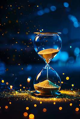 JPG 편집이미지 사람없음 황금 모래시계 오브젝트 보케 편집실사 AI포토 AI콘텐츠 모래 시계 CG 파일형식