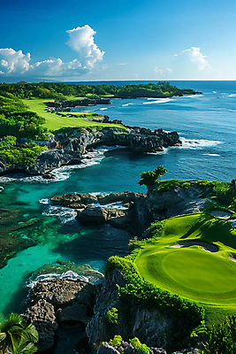 JPG 나무 편집이미지 스포츠 바다 백그라운드 골프 골프장 필드 하늘 레저 사람없음 파란색 카피스페이스 편집실사 AI포토 AI콘텐츠 식물 컬러 스포츠시설 구기 공백 CG 파일형식