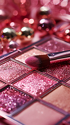 JPG 편집이미지 사람없음 반짝임 뷰티 화장용품 화려 아이섀도 편집실사 아이섀도브러쉬 AI포토 AI콘텐츠 컨셉 모션 화장품 미용용품 CG 메이크업브러쉬 파일형식