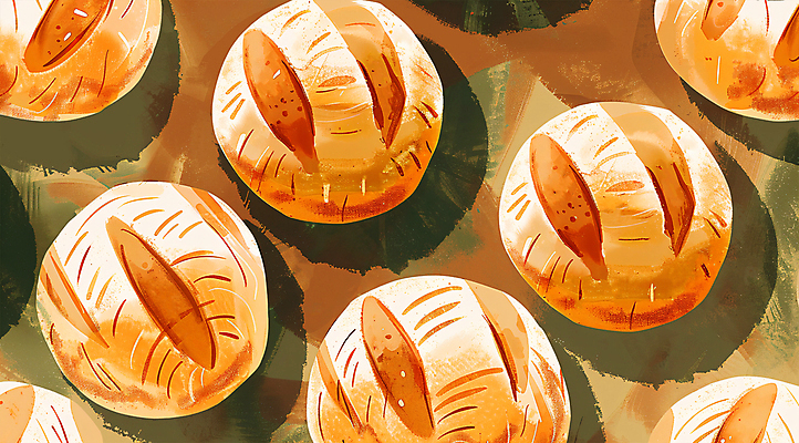 PSD 백그라운드 패턴 일러스트 사람없음 갈색 타일 감성 호밀빵 국내일러스트 빵 컬러 컨셉 무늬 파일형식