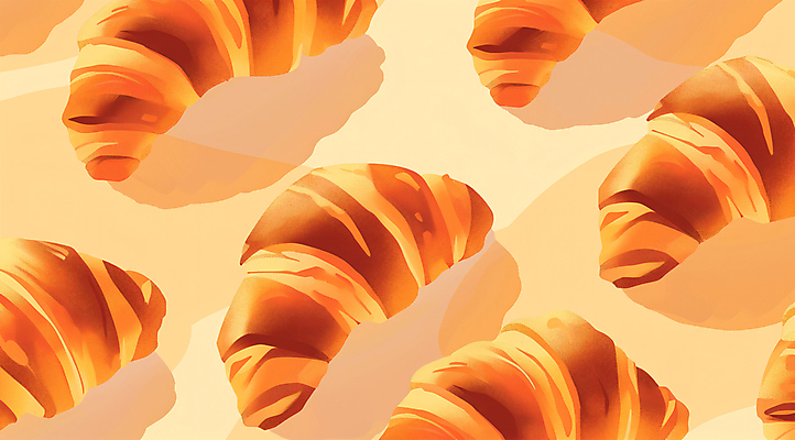 PSD 백그라운드 패턴 일러스트 사람없음 갈색 크루아상 타일 감성 국내일러스트 빵 컬러 컨셉 무늬 파일형식