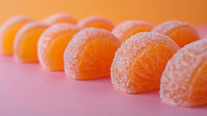 JPG 편집이미지 디저트 귤 사람없음 달콤 설탕 디지털합성 젤리 콜라겐 편집실사 AI포토 AI콘텐츠 음식 과일 맛 CG 단백질 파일형식