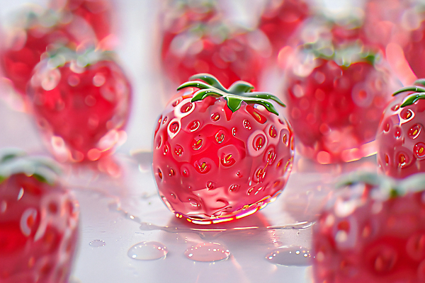 JPG 편집이미지 딸기 디저트 사람없음 물 반짝임 달콤 디지털합성 젤리 콜라겐 편집실사 AI포토 AI콘텐츠 자연요소 음식 과일 모션 맛 CG 단백질 파일형식