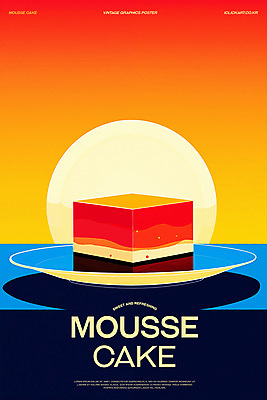 PSD 포스터 일러스트 사람없음 케이크 주황색 카페 빈티지 달콤 복고 미니멀 국내일러스트 컬러 컨셉 디저트 상점 맛 파일형식