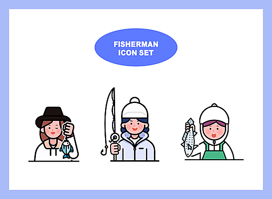 여자 바다 일러스트 낚시 어류 어업 성인 취미 세명 파란색 낚싯대 해산물 성인여자만 일러캐릭터 AI파일 캐릭터 산업 컬러 레저 사람 수중동물 낚시용품 여자만 성인만 파일형식 벡터