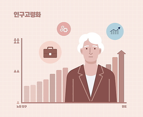 여자 노년 할머니 서류가방 일러스트 그래프 한명 빨간색 상승 고령화 인구 노인여자한명만 국내일러스트 AI파일 1 컬러 컨셉 가방 사람 성인 사회이슈 여자한명만 노인여자만 파일형식 벡터