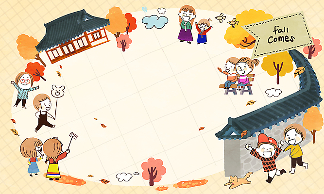 PSD 여자 남자 단풍 벤치 일러스트 여러명 성인 빨간색 가을풍경 사진촬영 궁전 가을 추억 풍선 성인만 기와담장 카피스페이스 국내일러스트 계절 컬러 다수 컨셉 고건축 잎 의자 기와 사람 풍경 담장 촬영 공백 파일형식 가을_계절