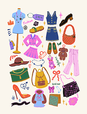 PSD 모자 리본 구두 가방 일러스트 목걸이 컬러풀 핸드백 지갑 마네킹 하이픈 백팩 후드티셔츠 로퍼 키링 국내일러스트 기호 잡화 컬러 신발 티셔츠 장신구 파일형식