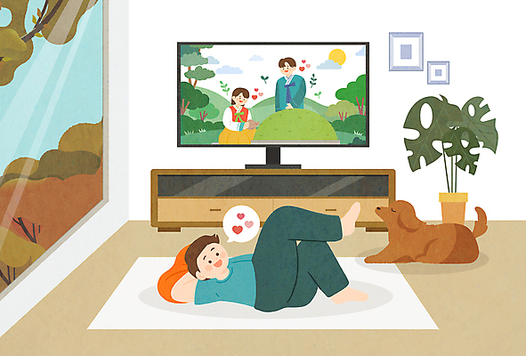 전신 PSD 남자 행복 말풍선 단풍 일러스트 휴식 한명 성인 눕기 추석 텔레비전 가을 무덤 강아지 성인남자한명만 국내일러스트 1 계절 명절 감정 컨셉 잎 모션 사람 전자제품 반려동물 개 남자한명만 성인남자만 파일형식