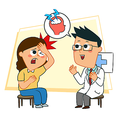 여자 남자 말풍선 의자 일러스트 스트레스 병원 성인 두명 치료 노란색 환자 의사 번개 뇌 괴로움 두통 편두통 성인만 국내일러스트 AI파일 감정 컬러 가구 의학 날씨 사람 고통 의료진 질병 파일형식 벡터