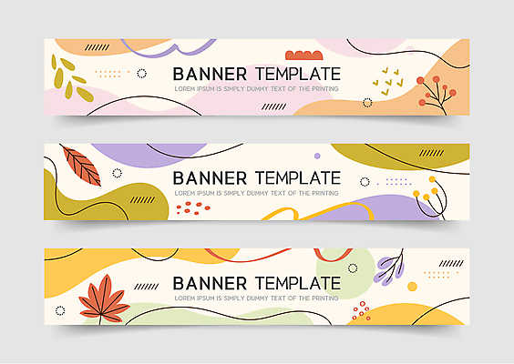 템플릿 배너 배너템플릿 가로배너 선 낙엽 패턴 사람없음 컬러풀 가을 현수막 배너세트 AI파일 계절 컬러 잎 무늬 가로 세트 파일형식 벡터