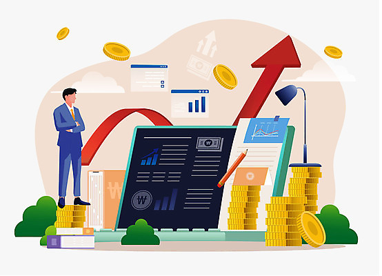 남자 화살표 일러스트 한명 성인 책 노트북 연필 동전 스탠드 재테크 통장 베이지색 성인남자한명만 국내일러스트 AI파일 1 컬러 돈 학용품 조명 사람 금융 전자제품 필기구 남자한명만 성인남자만 파일형식 벡터
