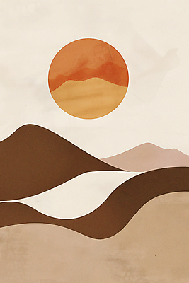 JPG 디자인 포스터 일러스트 추상 산 사람없음 그래픽 갈색 고요 원형 언덕 모던 기하학 미니멀 국내일러스트 AI일러스트 AI콘텐츠 도형 컬러 무늬 파일형식