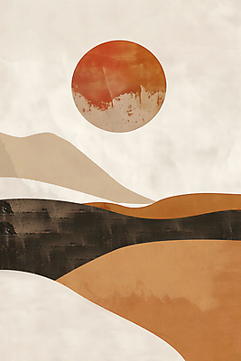 JPG 디자인 포스터 일러스트 추상 산 사람없음 그래픽 갈색 고요 원형 언덕 모던 기하학 미니멀 국내일러스트 AI일러스트 AI콘텐츠 도형 컬러 무늬 파일형식