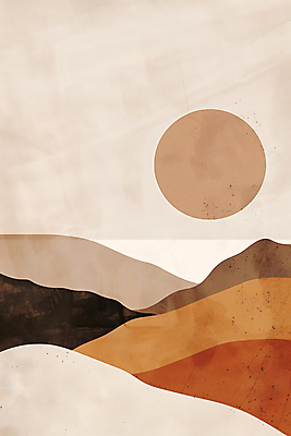 JPG 디자인 포스터 일러스트 추상 산 사람없음 그래픽 갈색 고요 원형 언덕 모던 기하학 미니멀 국내일러스트 AI일러스트 AI콘텐츠 도형 컬러 무늬 파일형식