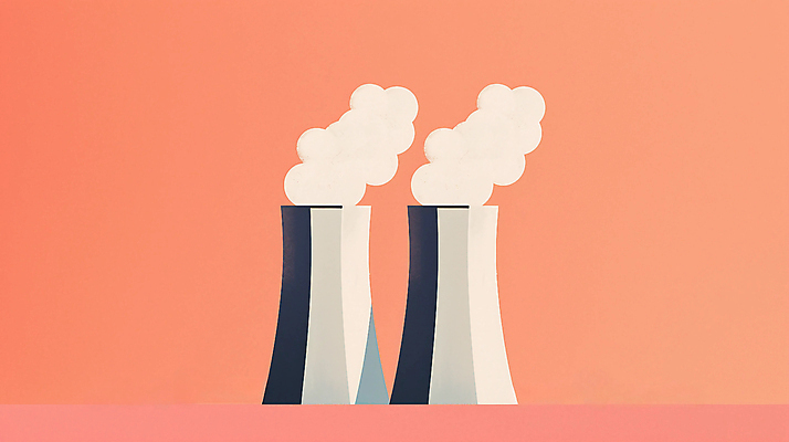 JPG 산업 일러스트 공장 굴뚝 사람없음 환경 주황색 발전소 에너지 환경오염 연기 원자력 산업화 국내일러스트 AI일러스트 AI콘텐츠 컬러 컨셉 공업 파일형식