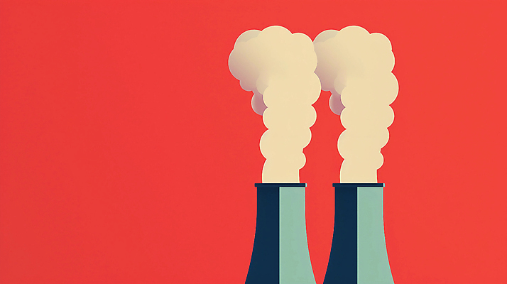 JPG 산업 일러스트 공장 굴뚝 사람없음 빨간색 환경 발전소 에너지 환경오염 연기 원자력 산업화 국내일러스트 AI일러스트 AI콘텐츠 컬러 컨셉 공업 파일형식