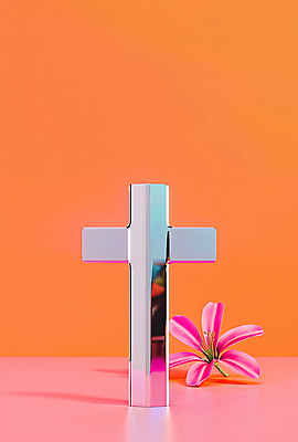 JPG 편집이미지 꽃 기독교 상징 십자가 사람없음 장식 반사 평화 금속 주황색 질감 광택 엘리먼트 편집실사 AI포토 AI콘텐츠 식물 종교 컬러 컨셉 재질 CG 파일형식