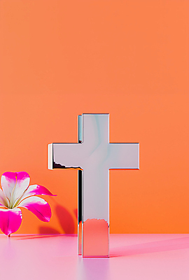 JPG 편집이미지 꽃 기독교 상징 십자가 사람없음 장식 반사 평화 금속 주황색 질감 광택 엘리먼트 편집실사 AI포토 AI콘텐츠 식물 종교 컬러 컨셉 재질 CG 파일형식