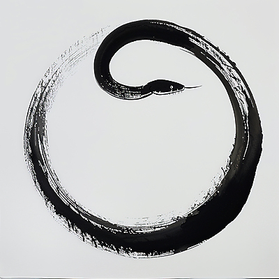 JPG 예술 선 상징 일러스트 붓터치 추상 새해 사람없음 평화 검은색 고요 원형 뱀띠 뱀 심볼 동양화 순환 심플 미니멀 을사년 국내일러스트 AI일러스트 AI콘텐츠 도형 컬러 컨셉 무늬 파충류 모션 미술 십이지신 파일형식 2025년