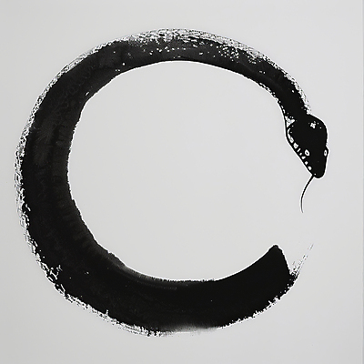 JPG 예술 선 상징 일러스트 붓터치 추상 새해 사람없음 평화 검은색 고요 원형 뱀띠 뱀 심볼 동양화 순환 심플 미니멀 을사년 국내일러스트 AI일러스트 AI콘텐츠 도형 컬러 컨셉 무늬 파충류 모션 미술 십이지신 파일형식 2025년