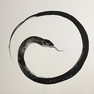 JPG 예술 선 상징 일러스트 붓터치 추상 새해 사람없음 평화 검은색 고요 원형 뱀띠 뱀 심볼 동양화 순환 심플 미니멀 을사년 국내일러스트 AI일러스트 AI콘텐츠 도형 컬러 컨셉 무늬 파충류 모션 미술 십이지신 파일형식 2025년