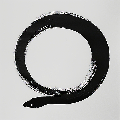 JPG 예술 선 상징 일러스트 붓터치 추상 새해 사람없음 평화 검은색 고요 원형 뱀띠 뱀 심볼 동양화 순환 심플 미니멀 을사년 국내일러스트 AI일러스트 AI콘텐츠 도형 컬러 컨셉 무늬 파충류 모션 미술 십이지신 파일형식 2025년