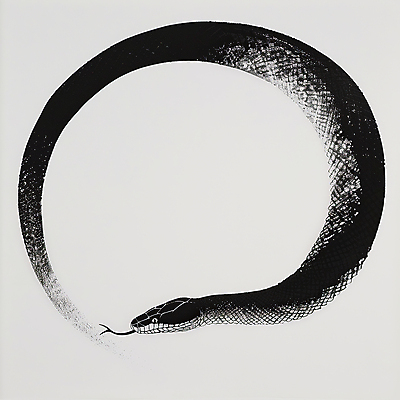 JPG 예술 선 상징 일러스트 붓터치 추상 새해 사람없음 평화 검은색 고요 원형 뱀띠 뱀 심볼 동양화 순환 심플 미니멀 을사년 국내일러스트 AI일러스트 AI콘텐츠 도형 컬러 컨셉 무늬 파충류 모션 미술 십이지신 파일형식 2025년